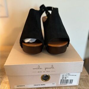 Brand New Black Suede Clogs